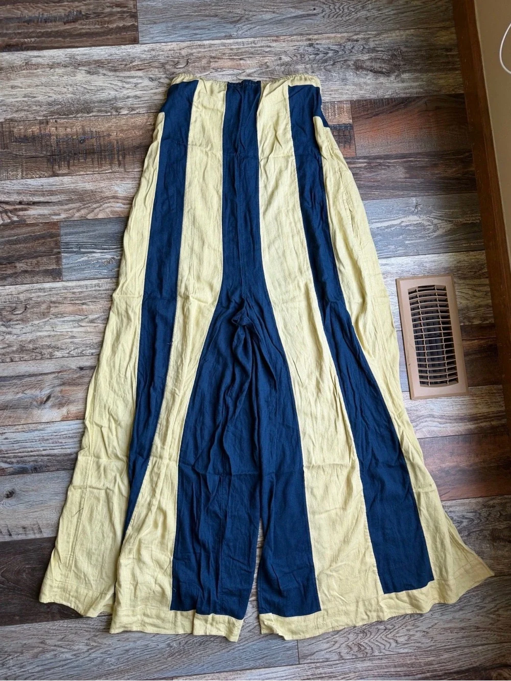 Free People Free-est Eden Jumpsuit Dress Tube Wide Leg Striped Printed S 283398